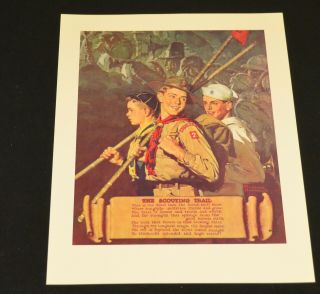 Vintage 11 X 14 Norman Rockwell Art Print Boy Scouts The Scouting Trail Bsa