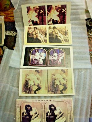 5 Vintage Early Mutoscope Stereo Card Drop Card Machine Girlie Risque Nude