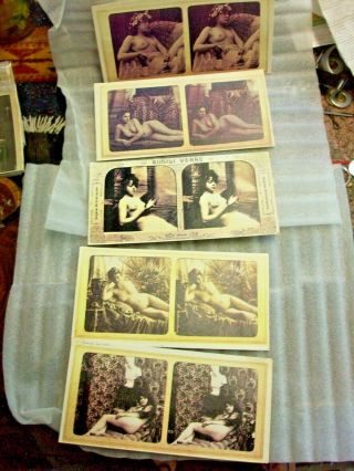 5 Vintage Mutoscope Stereo Card Drop Card Machine Girlie Risque Nude