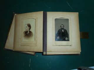 Small 1882 Photo Album,  With 19 Tintypes And 12 Cdv 