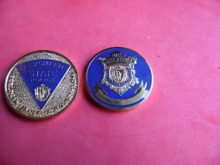 Massachusetts State Police Challenge Coin Patch Gold Color