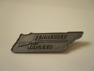 Tennessee Long Rifle State Shaped Delegate Jaycees Pewter Pin