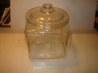 Vintage Planters Mr Peanut Clear Glass Cookie Jar