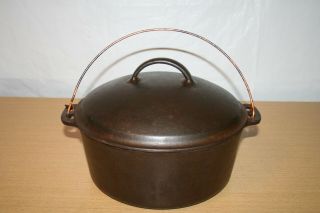 Wagner Ware Cast Iron Dutch Oven With Drip Lid & Bail Handle 1268a Sidney Ohio