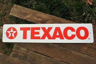 Texaco Tin Metal Street Sign - Gas & Motor Oil - The Texas Company - Gasoline