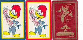 3 Swap Playing Cards Vintage Woody Woodpecker Walter Lantz Universal Studios