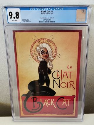 Black Cat 1 J Scott Campbell Cover D Cgc 9.  8 Le Chat Noir