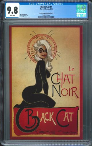 Black Cat (2019) No.  1 - J.  Scott Campbell Le Chat Noir Cover D - Cgc 9.  8