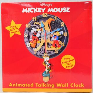 Rare Disney Mickey Mouse Animated Talking Wall Clock