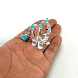Cats Hand Blown Glass Miniature Figurine Animals Clear Art Glass Collectibles