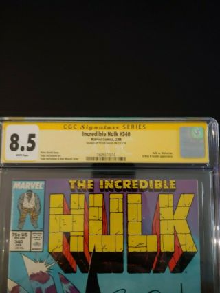 The Incredible Hulk 340 CGC 8.  5 Signed by Peter David 2