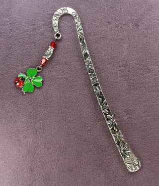 Cloverbug Charm Bookmark 4 - Leaf Clover Ladybugs Amulet Talisman Symbol Lucky