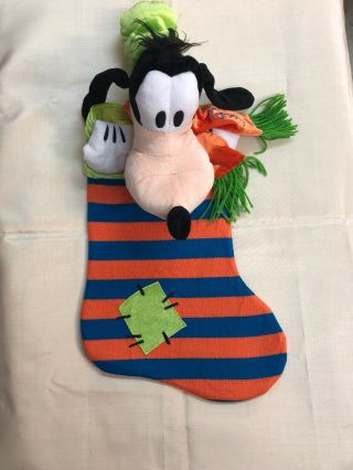 Disney Parks Goofy Plush Christmas Stocking 23 " Long Euc Wdw Exclusive