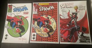 Spawn 300 & 301 Nycc 2019 Set Of 3 Prints Le 300/301 Signed By Todd Mcfarlane