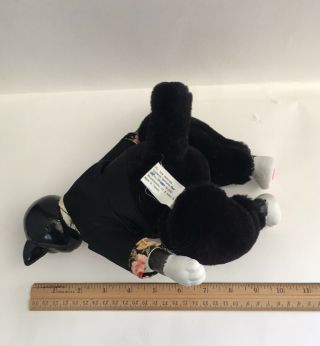 ANCO Black & White Tuxedo Kitty Cat Doll Porcelain Head Stuffed Plush Body 2