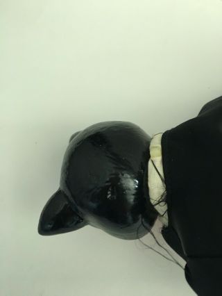 ANCO Black & White Tuxedo Kitty Cat Doll Porcelain Head Stuffed Plush Body 3