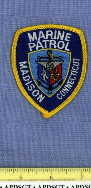 Madison Marine Patrol (set Of 2 Hat Patches) Connecticut Police Patch Water Sar