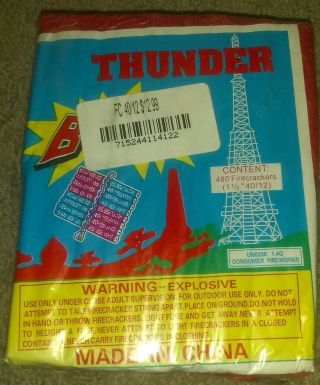 Thunder Bomb Brand Firecracker Labels (40/12) Packs.  Brick.