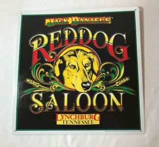 Jack Daniels Distillery Square Metal Sign Red Dog Saloon Lynchburg Tennessee Ec