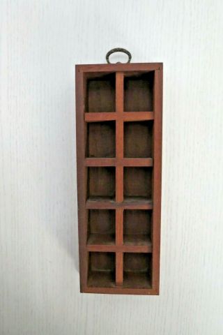10 Thimble Wooden Display Case Drawer Style For Wall Mount