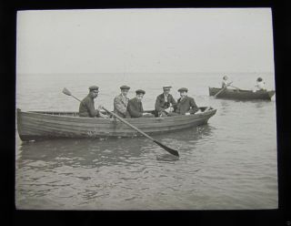 Glass Magic Lantern Slide Boating In Herne Bay Dated June 1914 Kent England