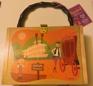 Rare Shag Frontierland Disneyland 50th Anniversary Wooden Box Purse With Tags