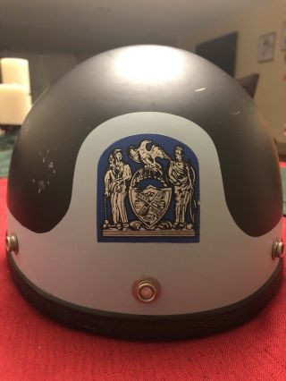 Vintage 1970’s Nypd York City Police Dept.  Motorcycle/highway Police Helmet