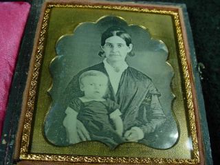 Mom With Her Blond Little Guy Daguerreotype 1/6 Plate Classic Lily Case