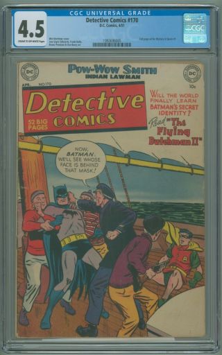 Batman Detective Comics 170 Cgc 4.  5 Vg,  1951 Ad For Mystery In Space 1