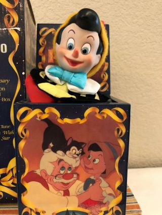 Rare Enesco Walt Disney Pinocchio 50th Anniv.  Mini Jack - In - The - Box Shi