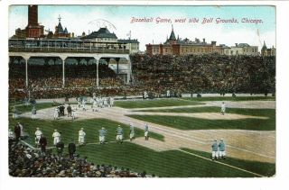 C.  1909 Chicago Cubs West Side Ball Grounds Postcard Pre Wrigley Field