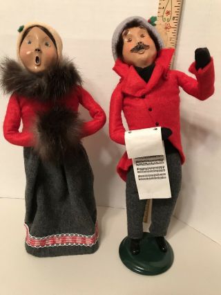 Vintage Byers Choice Ltd.  “the Carolers” Set Of 2 Carolers Man And Woman