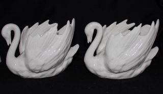 Figurines Vintage Pair (2) Of Goebel Porcelain Swans 57 303 09 German Made