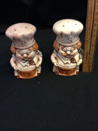 Vintage Treasure Craft Chefs Salt And Pepper Shakers Cute