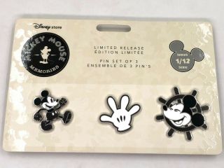 Mickey Mouse Memories Pin Set Of 3 January Limited Edition Disney Disneyland