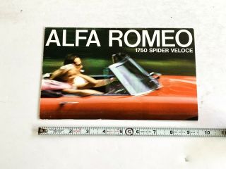 1969 Alfa Romeo 1750 Spider Veloce Dealer Sales Brochure Usa