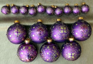 Christmas Hand Crafted Purple Gold Xmas Tree Ornament Decorations