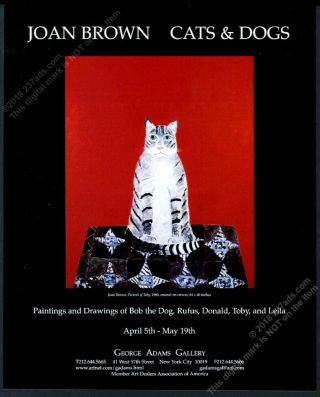 2001 Joan Brown Toby Cat Painting Nyc Gallery Show Vintage Print Ad