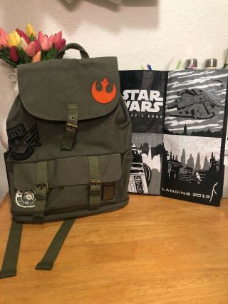 Disneyland Star Wars Galaxy ' s Edge Resistance Outpost Canvas Backpack LIMITED 2