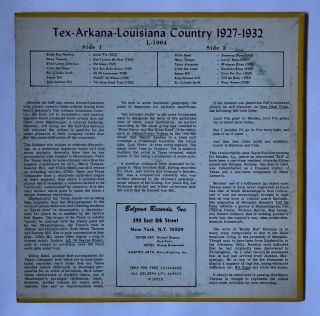 V/A Tex - Arkana ' Louisiana Country LP Yazoo L1004 US 1968 VG,  BLACK LABEL 2