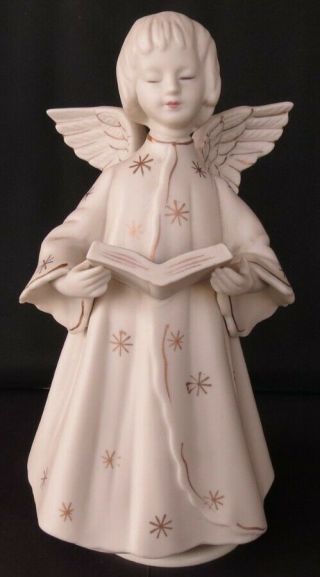 Schmid Porcelain Rotating Musical Angel - Songbook - Silent Night - 7 - 1/2h X 4 - 1/4