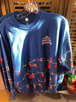 Disney Epcot Festival Of The Holidays 2019 Chip And Dale Spirit Jersey Large Lg