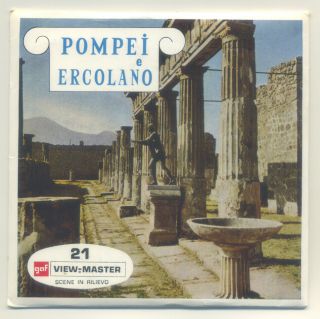 Pompei E Ercolano Pompeii And Herculaneum Italy Viewmaster Packet C - 057 Italian