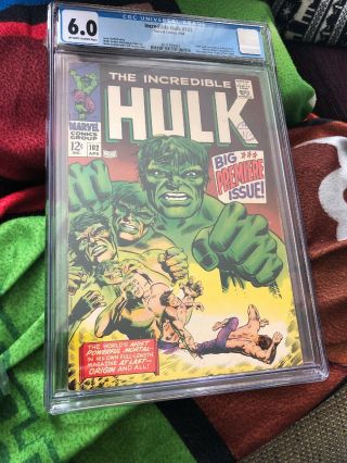 The Incredible Hulk 102 Cgc 6.  0 Marvel Comics Apr 1968 Origin Of Hulk Retold