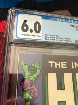 The Incredible Hulk 102 CGC 6.  0 Marvel Comics apr 1968 origin of hulk retold 2