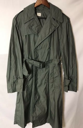 Us Military Raincoat Trench Coat Quarpel Army Green 274 1976 Size Men 
