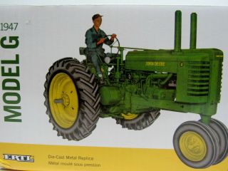 Ertl Diecast Metal Toy John Deere Farm Tractor 1947 Model G 1:16 Scale Nmib