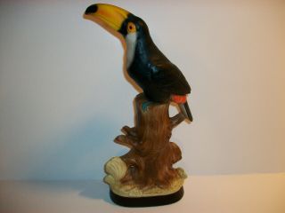 Toucan Tropical Bird 12 " Figurine Japan Pottery Vintage 1960 70s Exotic Fowl