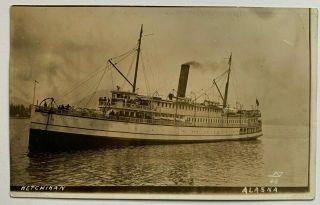 Ak Rppc Postcard Ketchikan Steamship " City Of Seattle " Ship Boat Steamer Cyko