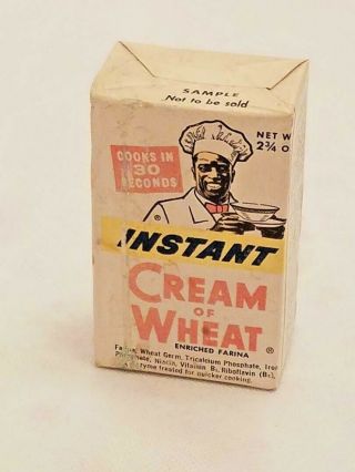 Vtg.  Black Americana Instant Cream Of Wheat Mini Sample Box Chef Rastus